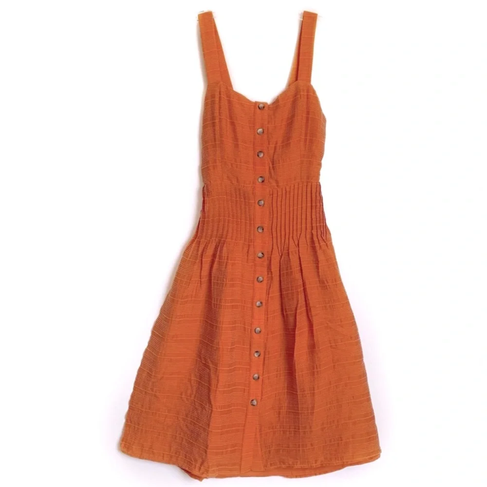 Tularosa Orange Midi Tara Dress Size M - Picture 4 of 7